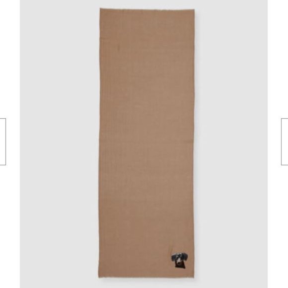 Dachshund 100% Cashmere Dark Natural Scarf - Picture 2 of 5